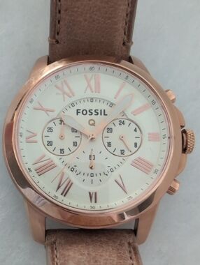 Fossil Q Grant Hybrid Smartwatch - Rose Gold & Leather - NEW BATTERY